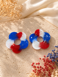 Boucles d'oreilles fleurs tricolores